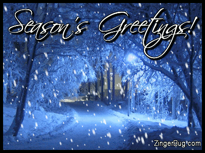Click to get the codes for this image. Seasons Greetings Snowy Scene, Christmas Glitter Graphic, Comment, Meme, GIF or Greeting
