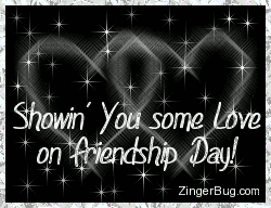 Click to get the codes for this image. Showin Love Frendship Day Silver Stars, Friendship Day Free Image, Glitter Graphic, Greeting or Meme for Facebook, Twitter or any forum or blog.
