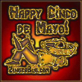 Click to get the codes for this image. This glitter graphic shows a fellow taking a siesta on the ground with a big sombrero covering his head. The comment reads: Happy Cinco de Mayo!