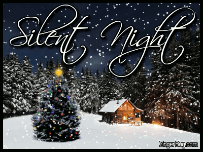 Click to get the codes for this image. Silent Night Cabin With Christmas Tree And Snow, Christmas Glitter Graphic, Comment, Meme, GIF or Greeting