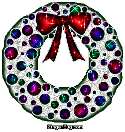 Click to get the codes for this image. Silver Christmas Wreath, Christmas Free Image, Glitter Graphic, Greeting or Meme for Facebook, Twitter or any forum or blog.
