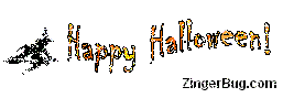 Click to get the codes for this image. Small witch Happy Halloween wiggle text, Halloween Free Image, Glitter Graphic, Greeting or Meme for Facebook, Twitter or any forum or blog.