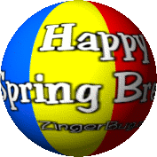 Click to get the codes for this image. This cute graphic shows a 3D beach ball rotating in space with the comment: Happy Spring Break!
