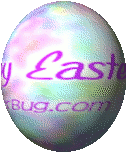 Click to get the codes for this image. This graphic shows a pastel 3D easter egg spinning. The comment reads Happy Easter!