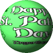 Click to get the codes for this image. This cute graphic shows a green spinning ball with a smiley face and shamrocks on one side and the comment: Happy St. Patty's Day! On the other side.