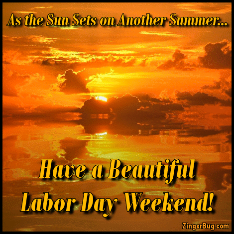 Click to get the codes for this image. Sun Sets On Summer Have A Beautiful Labor Day, Labor Day Free Image, Glitter Graphic, Greeting or Meme for Facebook, Twitter or any forum or blog.