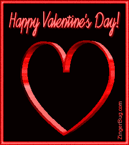 Click to get the codes for this image. This graphic features a red 3D heart rotating in space. The comment reads: Happy Valentine's Day!