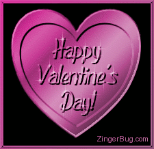 Click to get the codes for this image. This glitter graphic comment shows a mauve colored heart engraved with the words: Happy Valentine's Day!