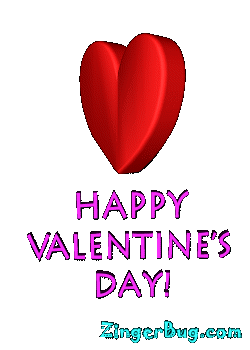 Click to get the codes for this image. This graphic features a 3D throbbing red heart. The comment reads: Happy Valentine's Day!