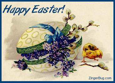Click to get the codes for this image. Vintage Egg Card, Easter Free Image, Glitter Graphic, Greeting or Meme for Facebook, Twitter or any forum or blog.