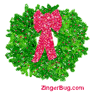 Click to get the codes for this image. Glittered Christmas Wreath, Christmas Free Image, Glitter Graphic, Greeting or Meme for Facebook, Twitter or any forum or blog.