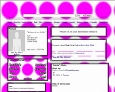 Click to get MySpace layouts with circle patterns. This layout features pink circles on a white background.