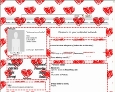 Click for MySpace heart layouts. This layout features red hearts on a white background.