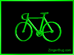 Another sports image: (3d_bike_green) for MySpace from ZingerBug.com